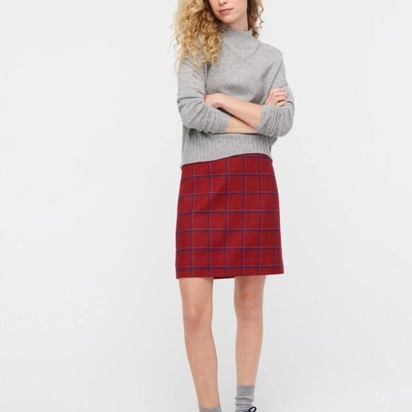 JCrew s. 14 NEW Mini skirt in plaid English wool PLUS FREE GIFT
